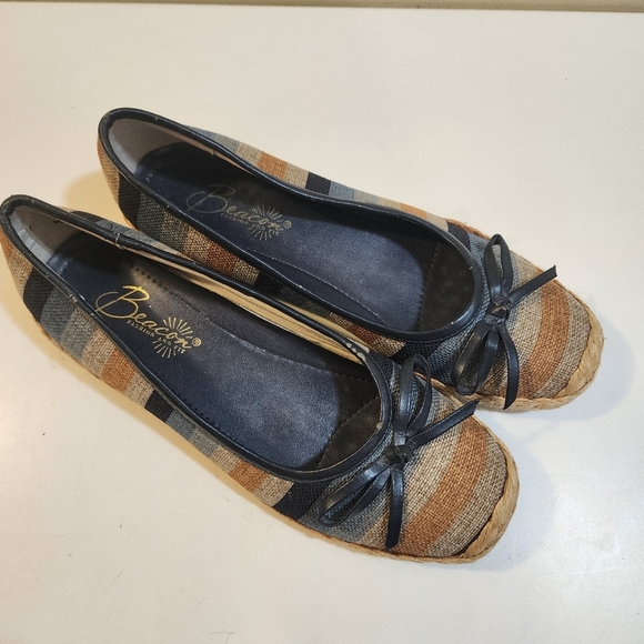 BEACON Fashion And Fit Stripes flat ballet comfy shoes size 8 - Picture 11 of 14